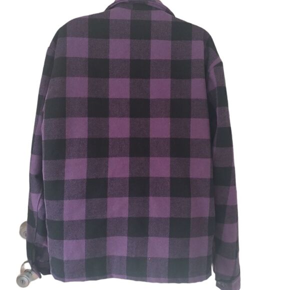BDG Urban Outfitters purple black plaid warm jacket size S - Picture 4 of 9